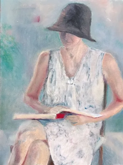 Natasha with a red book by Ilya Utekhin