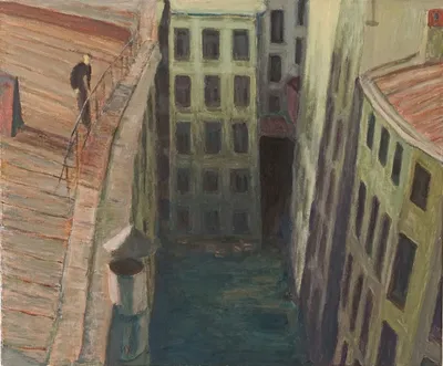 On the roof, 2026 — Acrylic on canvas by Ilya Utekhin