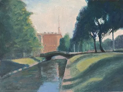 A view of St.Petersburg, 2026 — Acrylic on cardboard by Ilya Utekhin